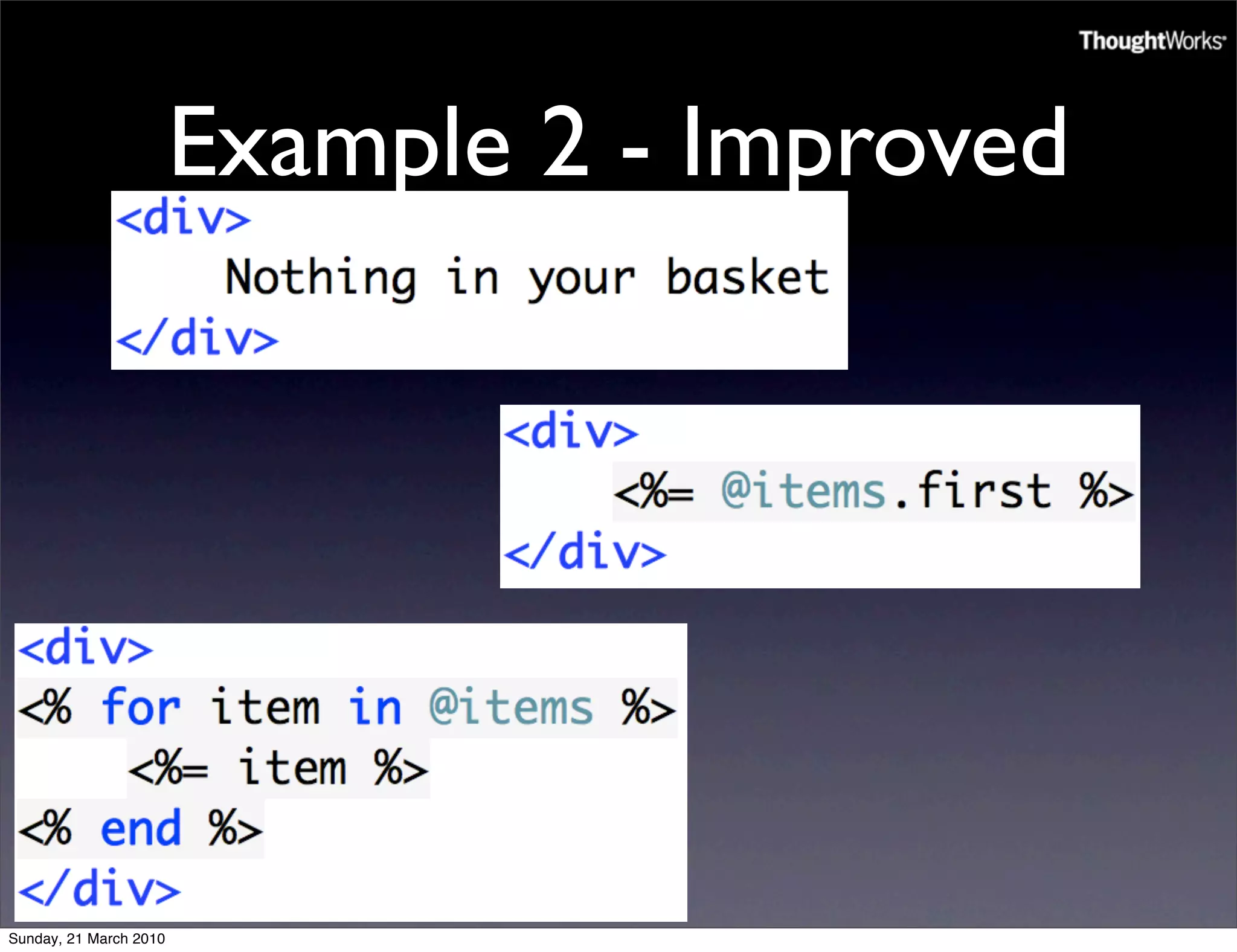 Example 2 - Improved




Sunday, 21 March 2010
 