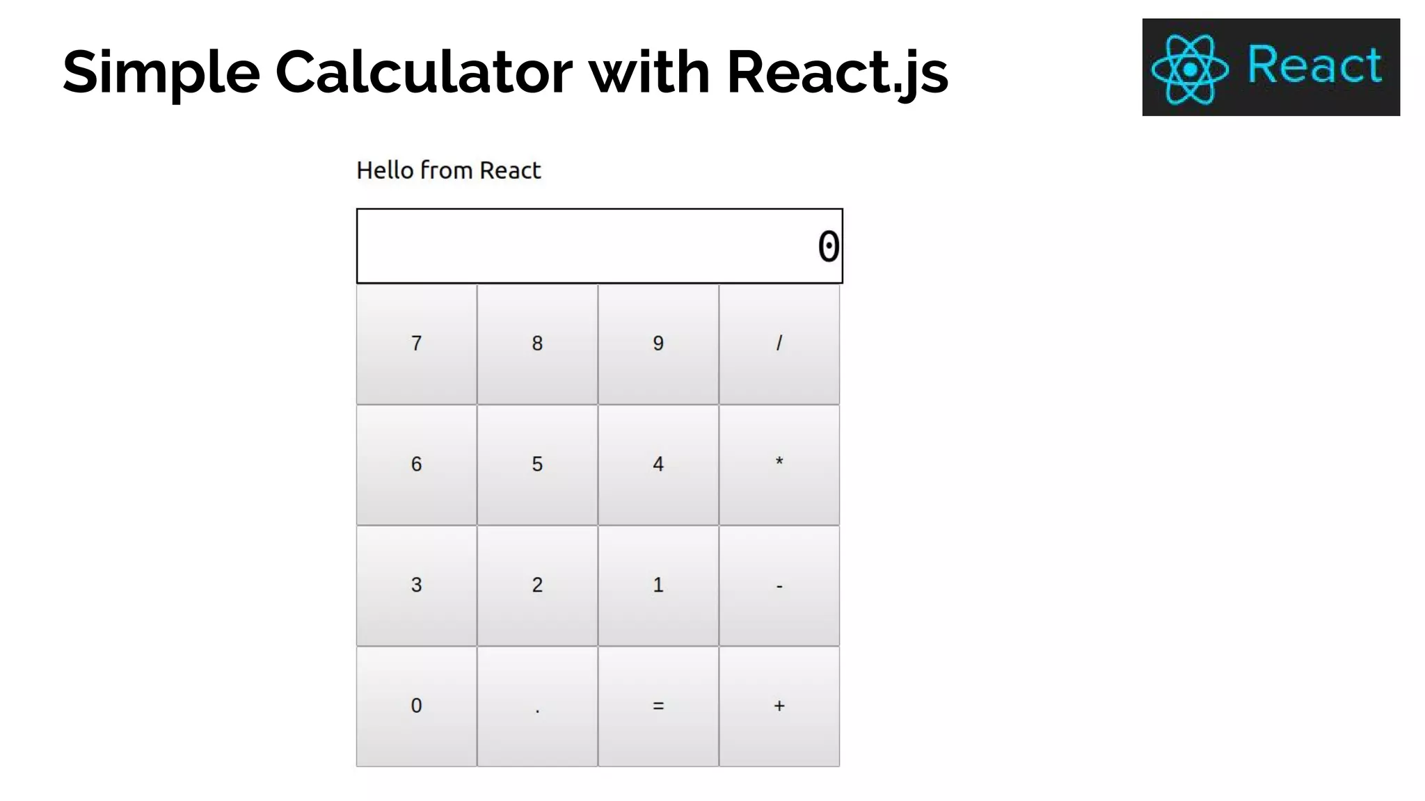 Simple Calculator with React.js
 