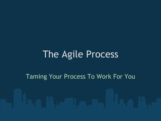 The Agile Process Taming Your Process To Work For You 
