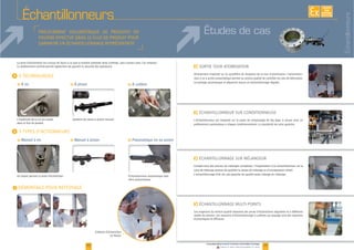 30 31www.palamaticprocess.fr/machines-industrielles/tamisage
Vidéos & plans téléchargeables en ligne
EXISTE
SUR
MESURE
Échantillonneurs
F
F
F
I
I
F À vis F À piston
I
en flacon
F À cuillère
F Manuel à vis F Manuel à piston F Pneumatique vis ou piston
wwwpalamaticprocessfr/machines industrielles/tamisage
F
Études de cas
Échantillonneurs
 
