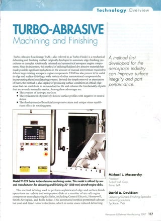 Turbo-Abrasive Machining - ME Aerospace Supplement Reprint