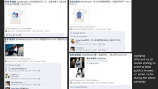 Applying
different social
media strategy in
order to keep
public’s interest
on social media
during the whole
campaign
 