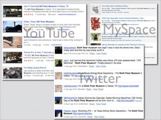 YouTube       MySpace


          Twitter
 