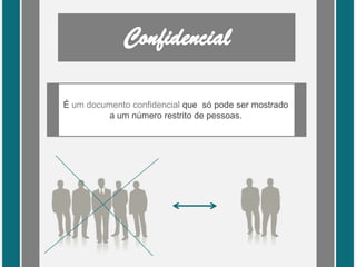 É um documento confidencial que só pode ser mostrado
a um número restrito de pessoas.
 