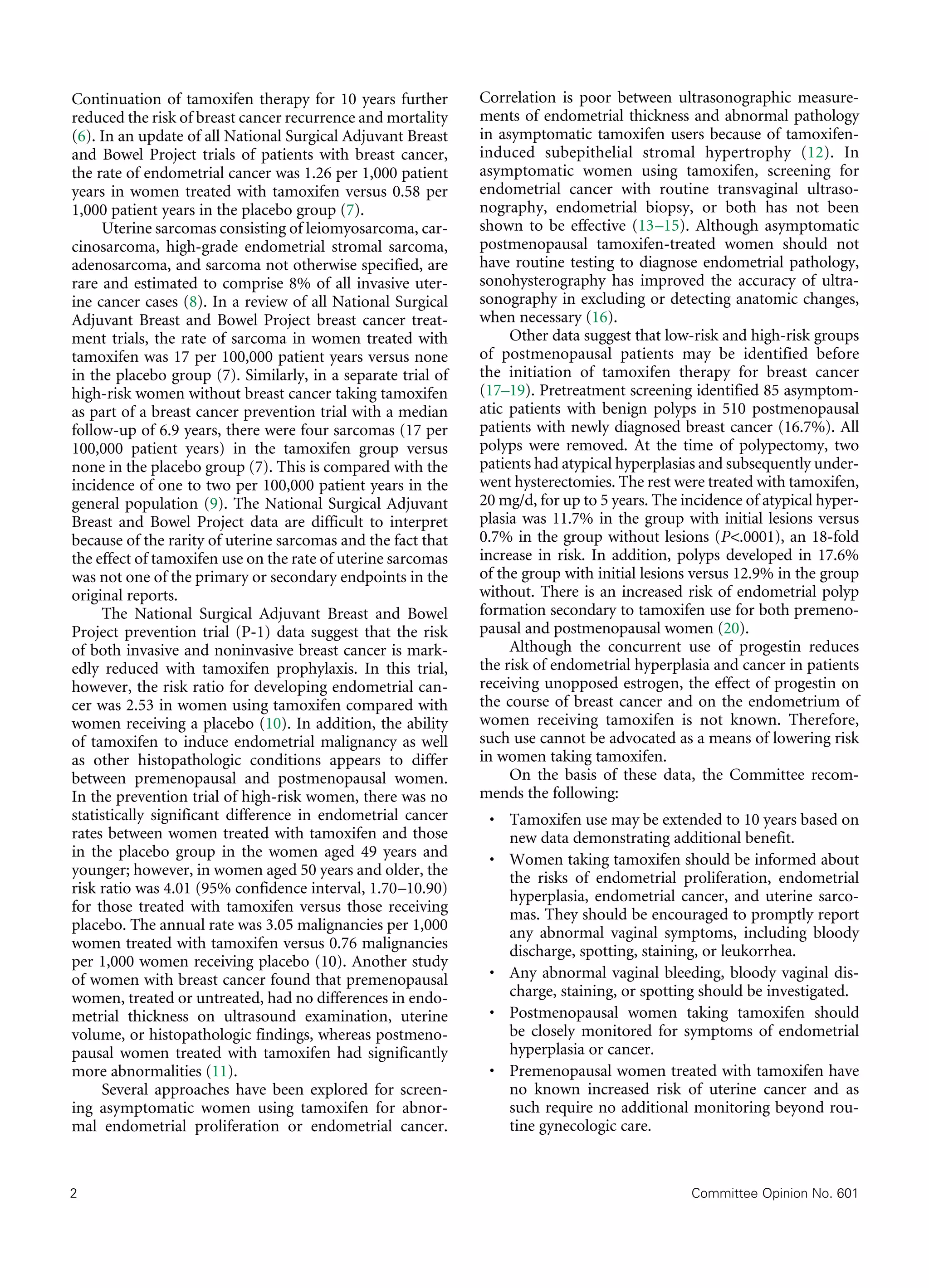 Tamoxifen and uterine cancer | PDF