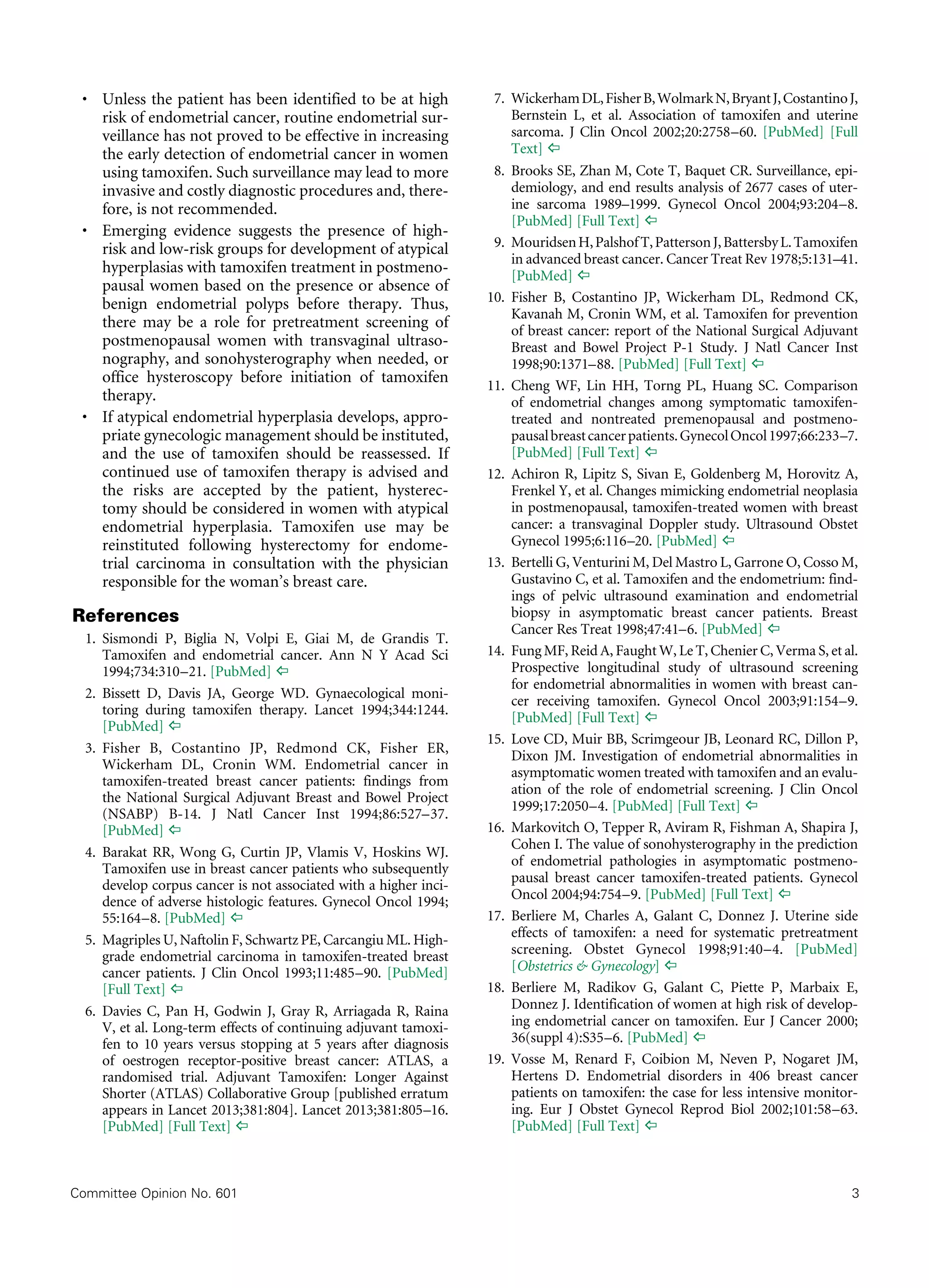 Tamoxifen and uterine cancer | PDF