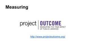Measuring
http://www.projectoutcome.org/
 