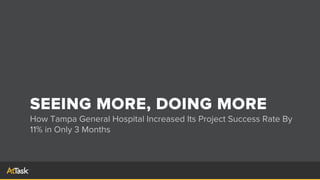 SEEING MORE, DOING MORE
How Tampa General Hospital Increased Its Project Success Rate By
11% in Only 3 Months
 