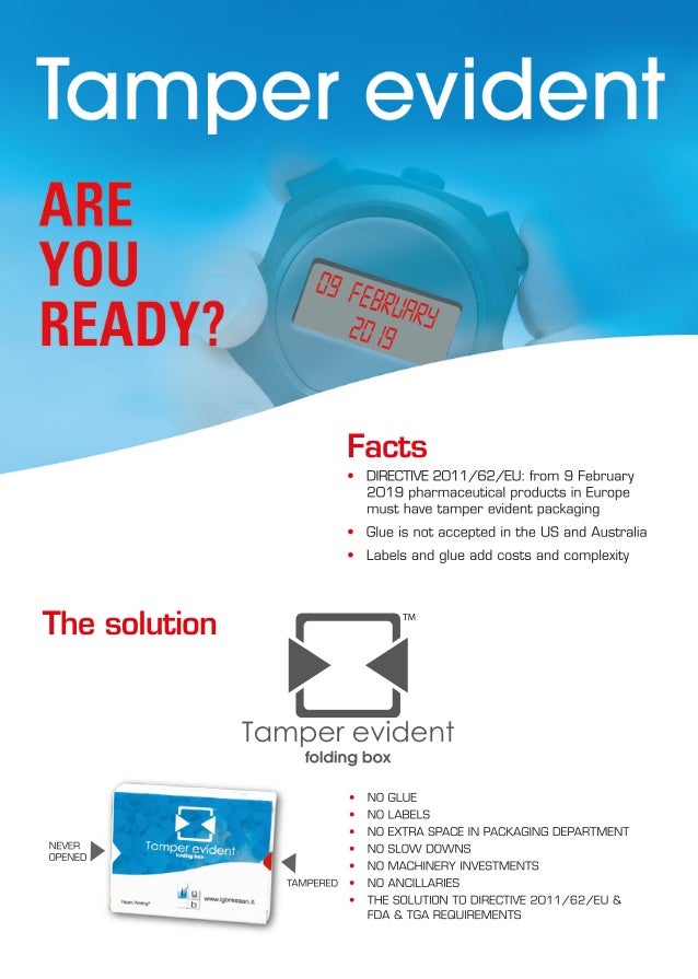 Tamper Evident Packaging solutions