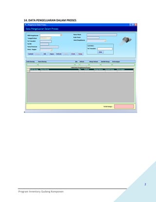 14. DATA PENGELUARAN DALAM PROSES




                                       2

Program Inventory Gudang Komponen
 