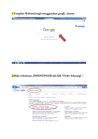 Tampilan website google menggunakan google  chrome