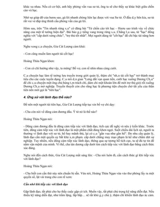 khác xa nhau. Nếu có cơ hội, anh hãy phỏng vấn vua sư tử, ông ta sẽ cho thấy sự khác biệt giữa chồn
cáo và hạc.

Nhờ sự giúp đỡ của hươu sao, gà lôi nhanh chóng liên lạc được với vua Sư tử. Ở đầu dây bên kia, sư tử
rất vui vẻ đáp ứng thỉnh cầu phỏng vấn của gà lôi.

Hôm sau, trên "Tin nhanh rừng sâu" có đăng bài "Từ chồn cáo tới hạc – Hươu sao trình vày về chức
năng của một tể tướng hiện đại". Bài báo gây tiếng vang trong rừng sâu. Chẳng lâu sau, từ "hạc" đồng
nghĩa với "cấp dưới xứng chức", "trợ thủ tốt nhất". Mọi người dùng từ "cốt hạc" để chỉ bậc tài năng hơn
người.

Nghe xong câu chuyện, Gia Cát Lượng cảm khái:

- Con cũng muốn làm người tài cốt hạc!

Hoàng Thừa Ngạn khen:

- Con có chí hướng như vậy, ta mừng! Bố vợ, con rể nhìn nhau cùng cười.

Câu chuyện hạc làm tể tướng lưu truyền trong giới quản lý, thậm chí "nhân tài cốt hạc" trở thành mục
tiêu cho các cuộc tuyển dụng. Câu nói dân gian "Lưng dắt vạn quan tiền, cưỡi hạc xuống Dương Châu"
để chỉ câu chuyện một ông chủ hùng tâm trách chí, dám chi một khoản lớn để mời trợ thủ giỏi rồi xuống
Dương Châu mở nghiệp. Truyền thuyết còn cho rằng hạc là phương tiện chuyên chở tất yếu của thần
tiên nên mới gọi là "tiên hạc".

4. Ứng xử với lãnh đạo thế nào?

Để nên một người tài tiên hạc, Gia Cát Lượng tiếp tục xin bố vợ chỉ dạy:

- Cha còn nói về dũng cảm đương đầu. Ý tứ nó là thế nào?

Hoàng Thừa Ngạn nói:

- Dũng cảm đương đầu là dũng cảm tiếp xúc với lãnh đạo, tích cực đề nghị và nêu ý kiến khác. Trước
tiên, dũng cảm tiếp xúc với lãnh đạo là một phẩm chất đáng khen ngợi. Suốt chiều dài lịch sử, người ta
thường ví lãnh đạo với sư tử, hổ hay mãnh thú, lại có câu "gần vua như gần hổ". Do nhu cầu quản lý,
lãnh đạo cần một quyền uy bất khả xâm phạm. cấp dưới chẳng may mạo phạm là kể như chấm dứt sự
nghiệp. Tuy nhiên, nếu dũng cảm tiếp xúc lãnh dạo, thông qua sự tương hỗ tích cực, ta sẽ đủ tự tin để
nắm vận mệnh của mình. Vì thế, cha tán dương cấp dưới tìm cách tiếp xúc với lãnh đạo bằng cách thức
xác đáng.

Nghe nói đến cách thức, Gia Cát Lượng mắt sáng lên: - Cha nói luôn đi, cần cách thức gì khi tiếp xúc
với lãnh đạo?

Hoàng Thừa Ngạn nói:

- Cha biết con cần thứ này nên chuẩn bị sẵn. Vừa nói, Hoàng Thừa Ngạn vừa vào thư phòng lấy ra một
quyển sổ, lật vài trang cho con rể xem:

Cần nhớ khi tiếp xúc với lãnh đạo

Gặp lãnh đạo, tất phải cho họ thấy cuộc gặp có ích. Muốn vậy, tất phải chú trọng kỹ năng diễn đạt. Nếu
thiếu kỹ năng diễn đạt, như trầm lặng, lắp bắp… sẽ rất khó gây chú ý, thậm chí khiến lãnh đạo ác cảm.
 