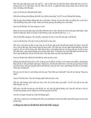 Hay khi giao một hạng mục cho anh X. , anh có thể xem đó như thử thách, đồng thời bày tỏ sự tin
tưởng là chỉ có X. làm được việc đó. Như vậy, dù X. có gặp khó khăn trùng trùng vẫn sẽ nỗ lực như
một vận động viên Olympic.

Loại cà rốt thứ sáu: Ban phát giấy khen

Giấy khen dường như không cần thiết, tuy nhiên công dụng "cà rốt" của nó không tầm thường.

Một tờ giấy khen không những làm nhân viên thấy vinh dự, nó còn cho thấy: lao động vất vả của nhân
viên đó không hoàn toàn vì tiền. Anh ta sẽ là tấm gương cho những nhân viên khác.

Loại cà rốt thứ bảy: Ăn trưa cùng nhân viên

Được ăn trưa hay tán gẫu cùng anh chắc chắn làm nhân viên vinh dự, họ sẽ có cảm giác hạnh phúc, thấy
mình có năng lực, được coi trọng và tán thưởng, lâng lâng như đi trên mây, v. v…

Anh có thể thấy ngượng vì bị tâng bốc, song thực tế, nhân viên cần cảm giác vinh dự đó.

Loại cà rốt thứ tám: Cho nhân viên cơ hội tự đề ra mục tiêu

Nếu nhân viên được tự đặt ra mục tiêu, họ sẽ nỗ lực gấp mười lần để hoàn thành kế hoạch. Song để
nhân viên tự đặt mục tiêu chung cũng rất nguy hiểm. Trò chơi này rất cần nghệ thuật lãnh đạo của nhà
quản lý, chỉ sơ suất là hỏng việc. Bởi một số nhân viên giống như trẻ em trong nhà trẻ, họ đề ra mục
tiêu đầy tham vọng nhưng không cách gì thực hiện được. Trong khi mục tiêu thật nhất của anh khi cho
nhân viên tự đặt mục tiêu là: làm cho nhân viên thực hiện mục tiêu của chính mình.

Loại cà rốt thứ chín: Khích lệ tinh thần hy sinh của nhân viên

Không nên khuyến khích nhân viên về đúng giờ (ít nhất là rời khỏi vị trí muộn mười phút), càng không
được để nhân viên giả bệnh nghỉ ngơi. Ngược lại, cần khuyến khích nhân viên làm quá giờ hay ốm đau
mà vẫn đi làm. Nếu giỏi khuyến khích tinh thần hy sinh của nhân viên, anh không tốn tiền mà vẫn được
nhiều giá trị thặng dư.

Kỹ xảo của trò này là: anh không nên kêu gọi "làm thêm giờ miễn phí" mà nên tán dương "lòng say
nghề "

Loại cà rốt thứ mười: Tạo môi trường cạnh tranh cho nhân viên

Nếu tạo môi trường cạnh tranh cho nhân viên, họ sẽ đua nhau yêu nghề, "cà rốt" của anh sẽ tạo một
hiệu ứng đô- mi- nô.

Mỗi nhân viên đều là một quân bài đó đô- mi- nô, anh cần sắp họ đúng vị trí. Sau đó, mỗi nhân viên sẽ
là một tấm gương, mà tác dụng của mỗi tấm gương sẽ rất lớn.

Lưu Bị vừa nghe vừa ghi lại, trầm trồ không ngớt:

- Mi Trúc, mười loại cà rốt không tốn tiền của anh đúng là mười đòn thần công khiến người ta hoa mặt
chóng mày.

4. Dùng trò chơi cà rốt để kích thích tinh thần công ty
 