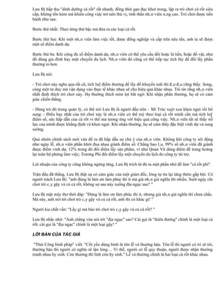 Lưu Bị hấp thu "dinh dưỡng cà rốt" rất nhanh, đồng thời gạn đục khơi trong, lập ra trò chơi cà rốt siêu
cấp, không tốn kém mà khiến công việc trở nên thú vị, tinh thần nhân viên nâng cao. Trò chơi được tiến
hành như sau:

Bước thứ nhất: Theo từng thứ bậc mà đưa ra các loại cà rốt.

Bước thứ hai: Khi một nhân viên làm việc tốt, được đồng nghiệp và cấp trên nêu tên, anh ta sẽ được
một số điểm danh dự.

Bước thứ ba: Khi cộng đủ số điểm danh dự, nhân viên có thể yêu cầu đổi hoặc là tiền, hoặc đồ vật, như
đồ dùng gia đình hay một chuyến du lịch. Nhân viên đó cũng có thể tiếp tục tích lũy để đổi lấy phần
thưởng to hơn.

Lưu Bị nói:

- Trò chơi này nghe qua rất cũ, tích luỹ điểm thưởng để lấy đồ khuyến mãi thì đâu đâu cũng thấy. Song,
cùng một tư duy mà vận dụng vào thực tế khác nhau sẽ cho hiệu quả khác nhau. Tôi tin rằng nhân viên
nhất định thích trò chơi này. Họ thường thích món lợi bất ngờ. Khi nhận phần thưởng, họ sẽ có cảm
giác chiến thắng.

- Dùng trò đó trong quản lý, có thể nói Lưu Bị là người đầu tiên – Mi Trúc xuýt xoa khen ngợi rồi bổ
sung: - Điều hay nhất của trò chơi này là nhân viên có thể tuỳ theo loại cà rốt mình cần mà tích luỹ
điểm số, sức hấp dẫn của cà rốt vì thế mà tương ứng với hiệu quả công việc. Nhân viên tất sẽ thấy nỗ
lực của mình được khẳng định và khen ngợi. Khi nhận thưởng, họ sẽ cảm thấy đặc biệt vinh dự và sung
sướng.

Quả nhiên chính sách mới vừa đề ra đã hấp dẫn sự chú ý của nhân viên. Không khí công ty sôi động
như ngày lễ, nhân viên phấn khởi đua nhau giành điểm số. Chẳng bao lâu, 99% số nhân viên đã giành
được điểm vinh dự, 12% trong đó đổi điểm lấy sản phẩm, ví như Quan Vũ dùng điểm để trang hoàng
lại toàn bộ phòng làm việc; Trương Phi đổi điểm lấy một chuyến du lịch do công ty tài trợ.

Lợi nhuận của công ty cũng không ngừng tăng, Lưu Bị trích từ đó ra một phần nhỏ để làm "cà rốt phí".

Trận đầu đã thắng, Lưu Bị thật sự có cảm giác của một giám đốc, lòng tự tin lại tăng thêm gấp bội. Có
người trách Lưu Bị: "anh đúng là làm ơn làm phúc thì ít mà giả nhân giả nghĩa thì nhiều. Suốt ngày chỉ
chơi trò cây gậy và củ cà rốt, không sợ sau này xuống địa ngục sao? "

Lưu Bị mặt mày thơ thới đáp: "Đúng là làm ơn làm phúc thì ít, nhưng giả nhân giả nghĩa thì chưa chắc.
Mà này, anh nói tôi chơi trò cây gậy và củ cà rốt, anh thì có khác gì! "

Người kia chất vấn: "Lấy gì mà bảo tôi chơi trò cây gậy và củ cà rốt? "

Lưu Bị nhắc nhở: "Anh chẳng vừa nói tới "địa ngục" sao? Cái gọi là "thiên đường" chính là một loại cà
rốt; cái gọi là "địa ngục" chính là một loại gậy! "

LỜI BÀN CỦA TÁC GIẢ

 "Thái Công binh pháp" viết: "Cốt yếu dùng binh là tôn lễ và thưởng hậu. Tôn lễ thì người có trí sẽ tới,
thưởng hậu thì người có nghĩa sẽ tận lòng… Vì thế, người có lễ quy thuận, người được nhận thưởng
tranh nhau hy sinh. Còn thưởng thì lính còn hy sinh." Lễ và thưởng chính là hai loại cà rốt khác nhau.
 