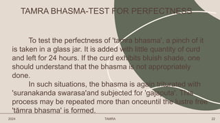 tamra ppt new..pptx rasa shastra and bhaisajya kalpana | PPTX