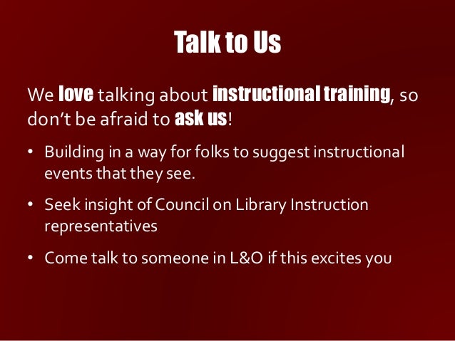 Library Instruction Training Program