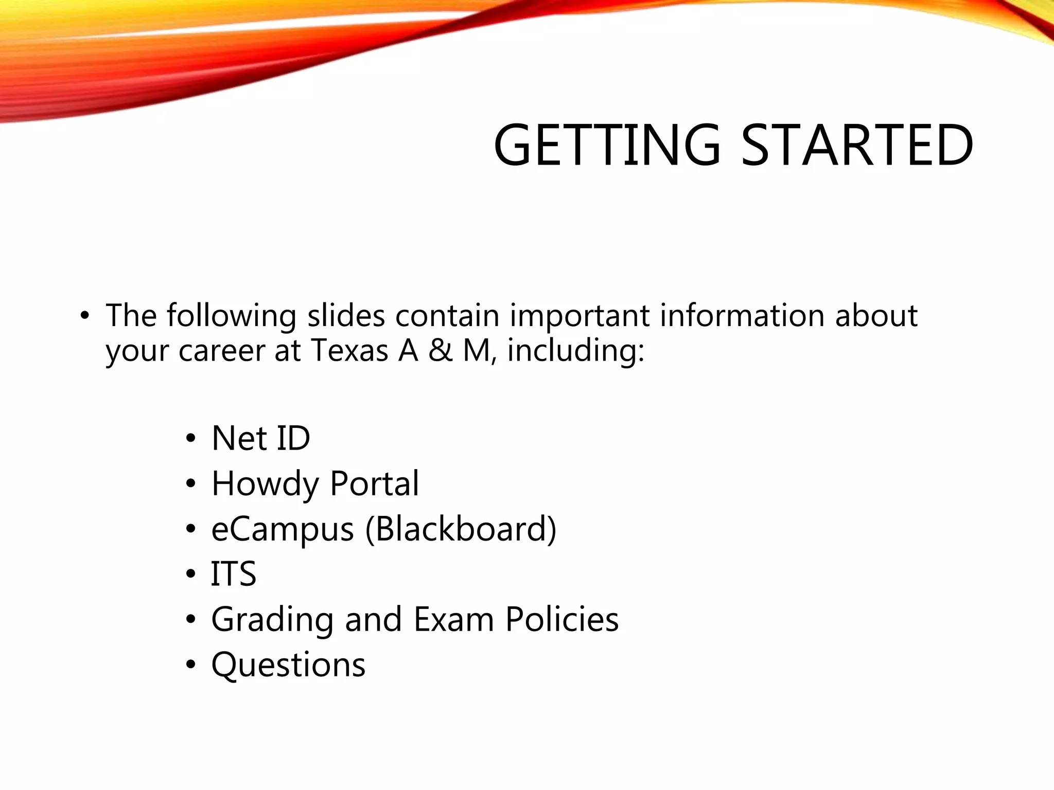 Tamu Policies | PPTX