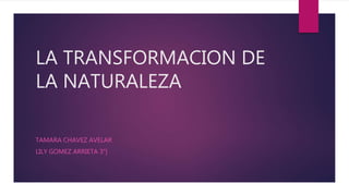 LA TRANSFORMACION DE
LA NATURALEZA
TAMARA CHAVEZ AVELAR
LILY GOMEZ ARRIETA 3°|
 
