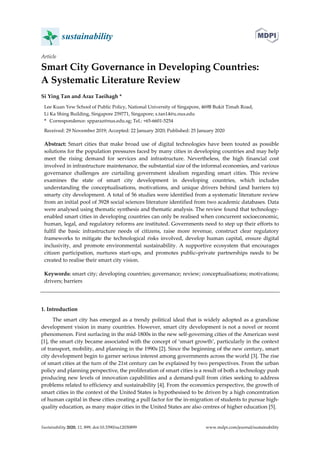 Smart city governance in developing countries a systematic literature ...