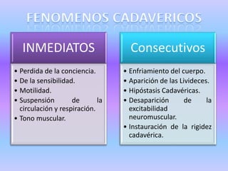 FENOMENOS CADAVERICOS