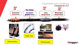 18
Capabilities and Limitations
Compare to VLF
Termination
local issue
Insulation
global issue
Joint
local issue
Weak Spot
local issue
Workmanship Workmanship
Water Tree
VLF
PD
VLF
PD
VLF
PDTan Delta
 
