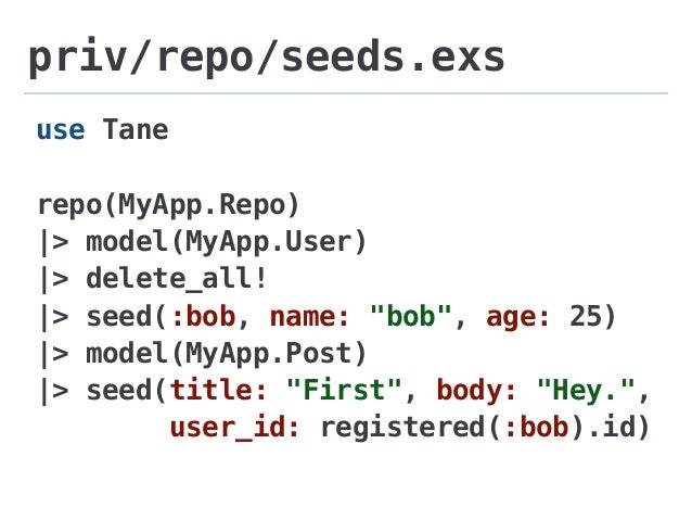 Dbにseedするライブラリつくった