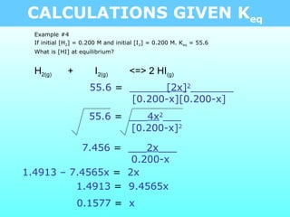 Keq Example Tang 05 calculations given keq 2 | PPT