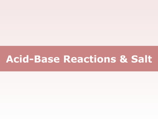 Acid-Base Reactions & Salt 