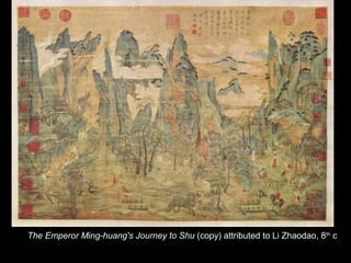 The Emperor Ming-huang's Journey to Shu (copy) attributed to Li Zhaodao, 8th
c
 