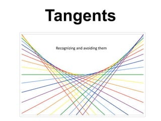 Tangents
Recognizing and avoiding them
 