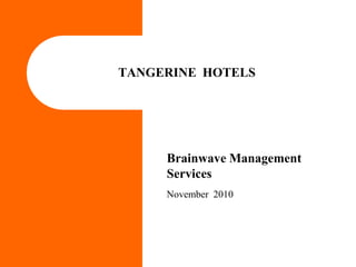 TANGERINE HOTELS




     Brainwave Management
     Services
     November 2010
 