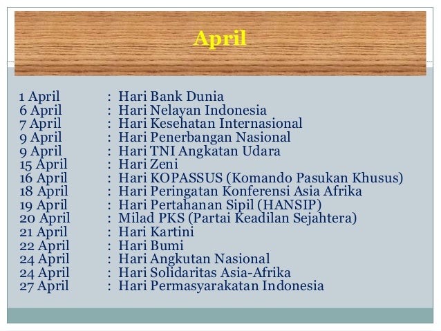 Tanggal tanggal penting