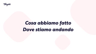 Cosa abbiamo fatto


Dove stiamo andando


 
