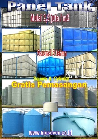 Jual Tangki panel tank (square & cylinder) by bioseven tangki atap, tangki kotak frp