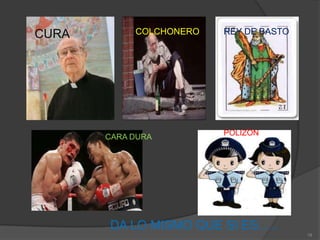 CURA        COLCHONERO   REY DE BASTO




                         POLIZÒN
       CARA DURA




       DA LO MISMO QUE SI ES…..
                                        18
 