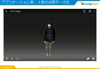 アプリケーション例：人物の点群データ化
Copyright © LivingStyle, Inc. All Rights Reserved.
 