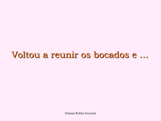 Voltou a reunir os bocados e …




           Silmara Robles Escorsin
 