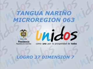 LOGRO 37 DIMENSION 7
TANGUA NARIÑO
MICROREGION 063
 