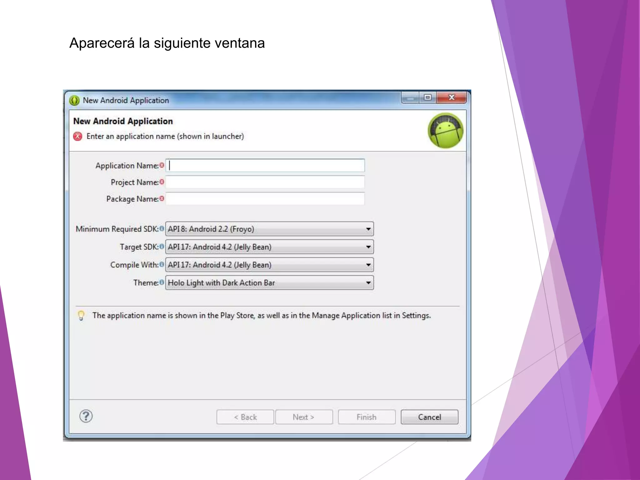 Aparecerá la siguiente ventana
 