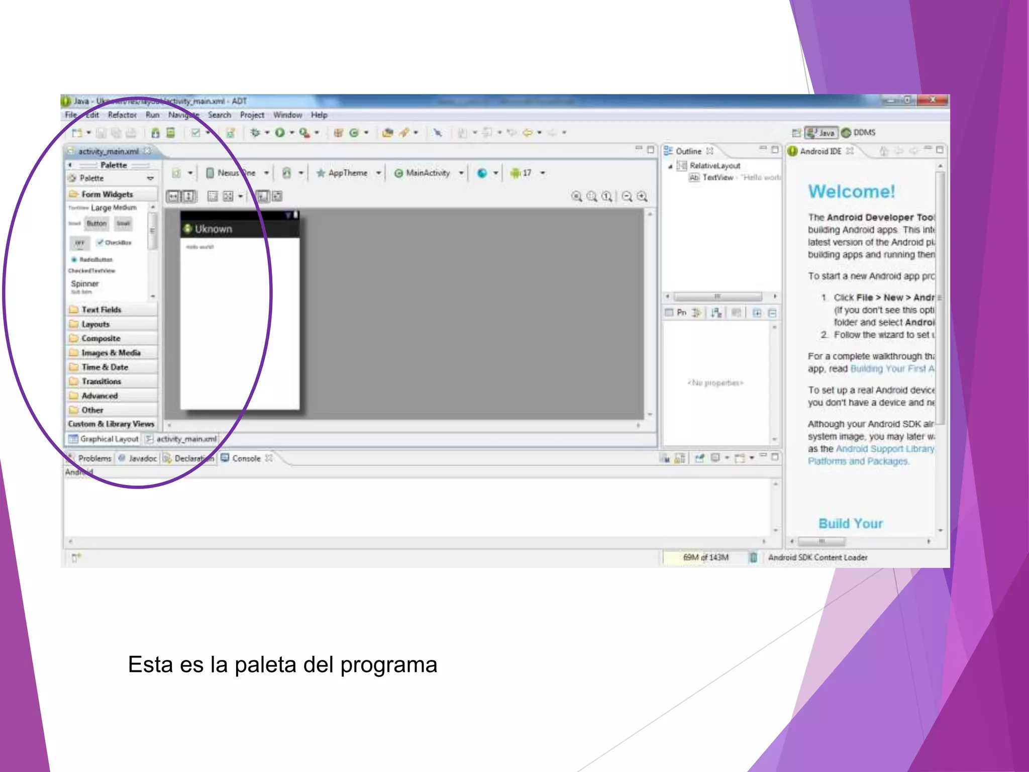 Esta es la paleta del programa
 