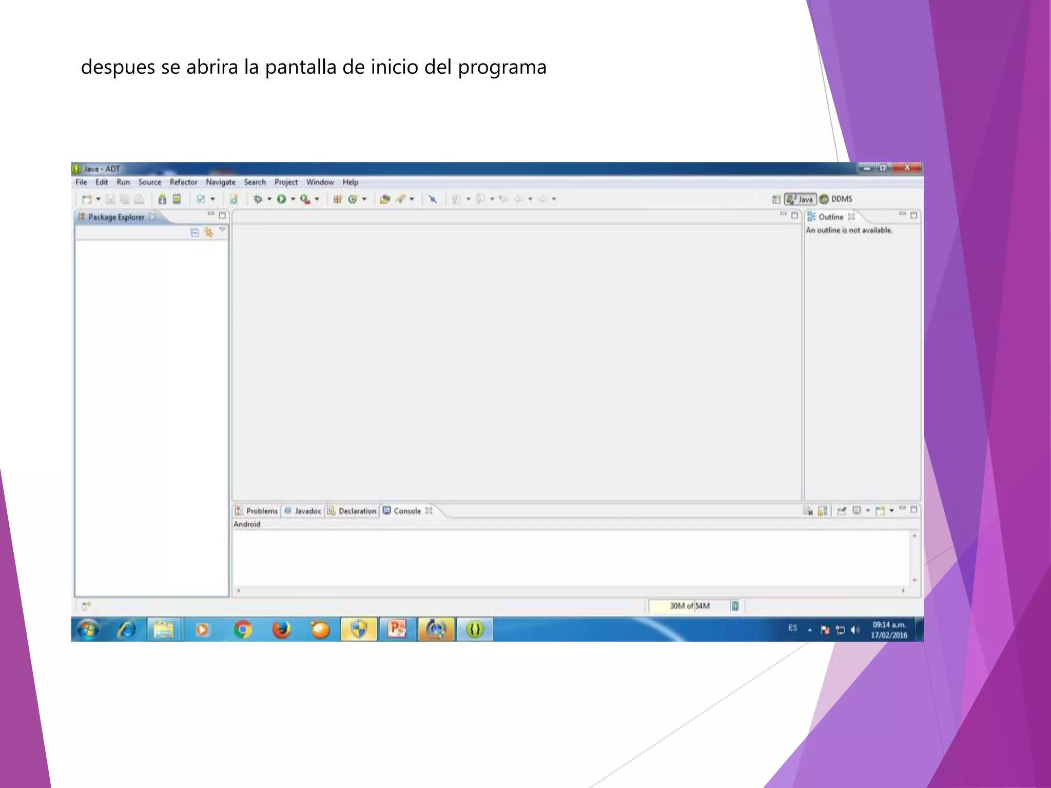 despues se abrira la pantalla de inicio del programa
 