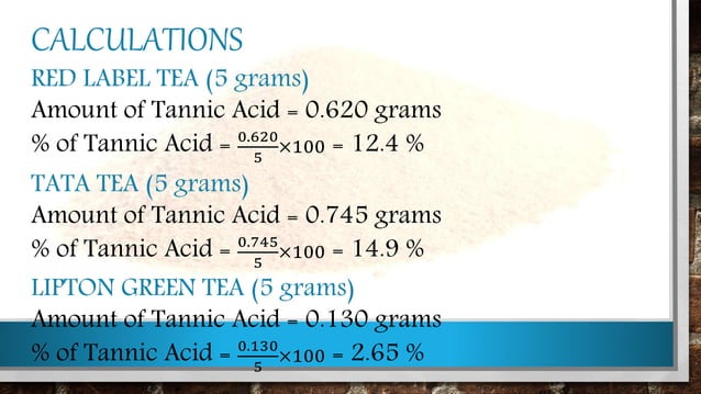 TANNIC ACID IN TEA | PPT