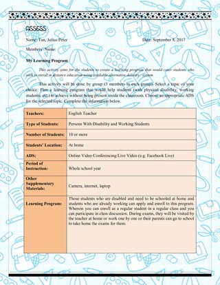 Tan, Julius Peter Edtech2 Assignment Chapter 9 | PDF | Free Download