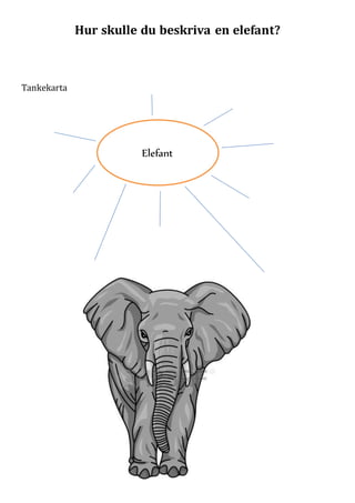 Hur skulle du beskriva en elefant?
Tankekarta
Elefant
 