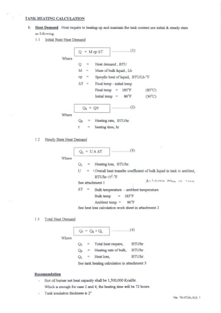 Tank heating calculation | PDF