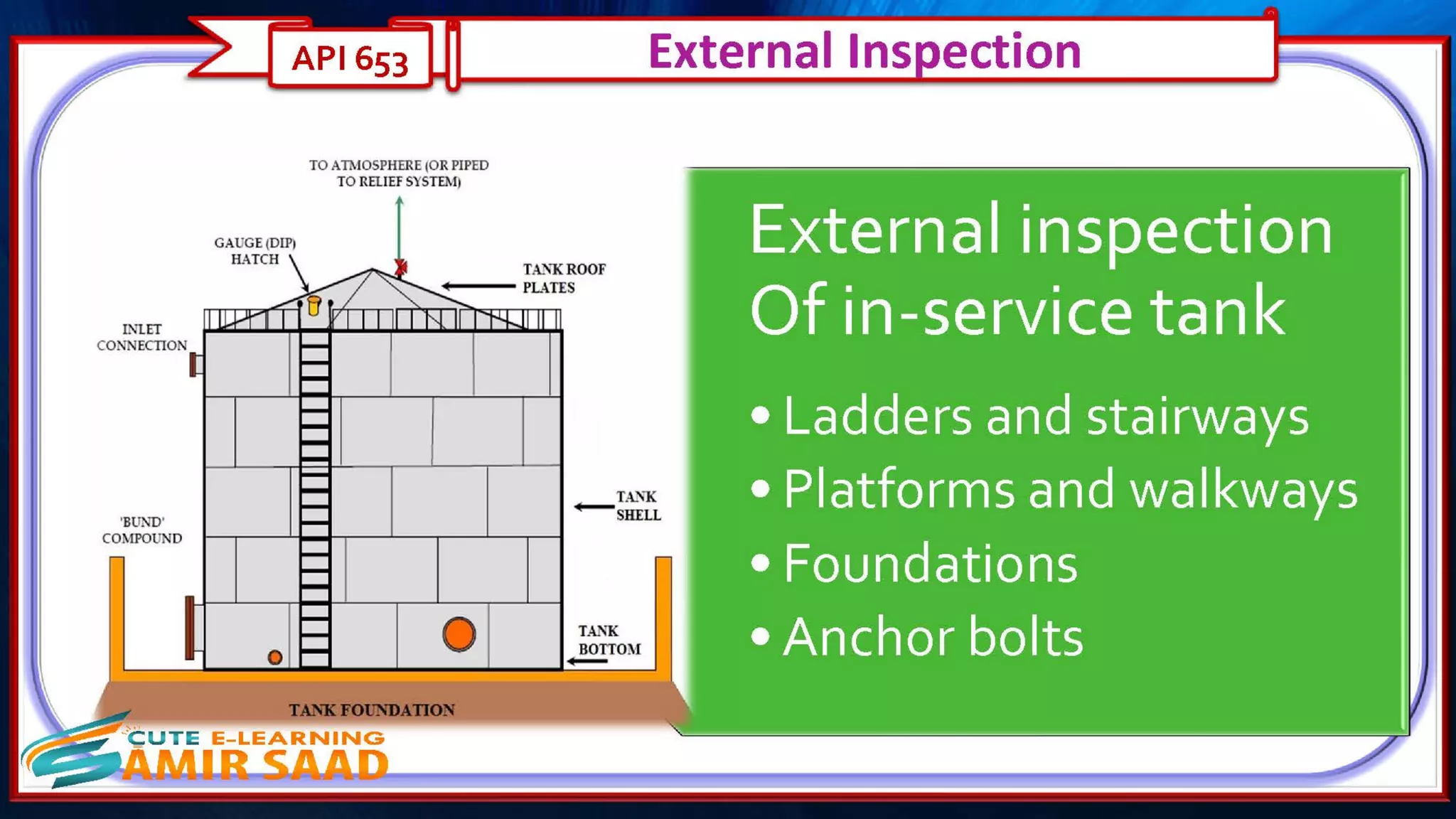 Tank Inspection as per API 653 & API 575- Dr. Samir Saad 