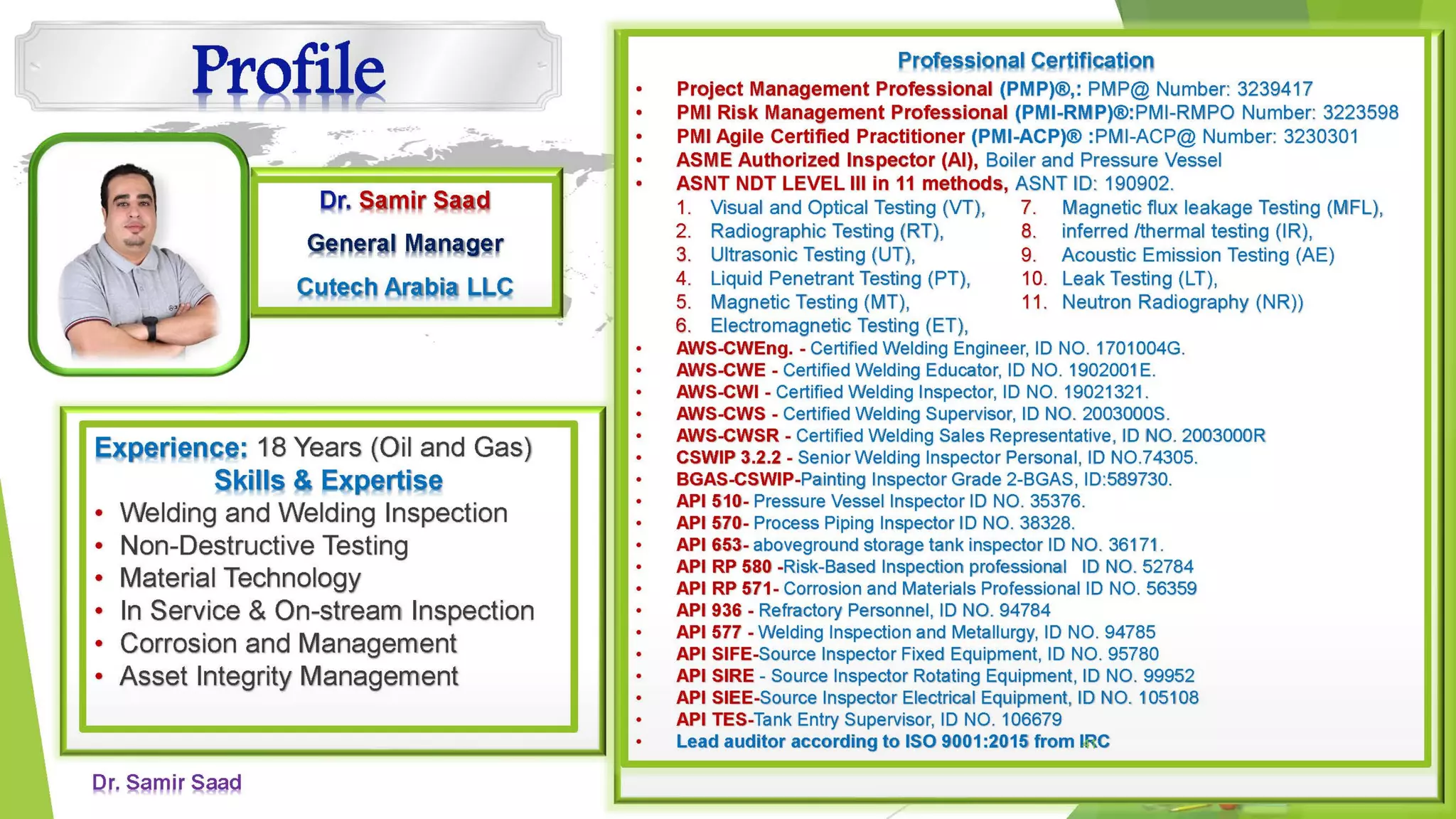 Tank Inspection as per API 653 & API 575- Dr. Samir Saad 