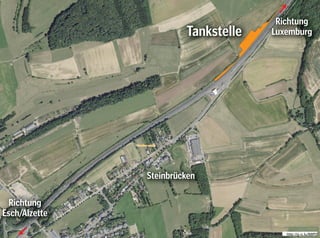 http://g-o.lu/88ff3
Tankstelle
Richtung
Luxemburg
Richtung
Esch/Alzette
Steinbrücken
 