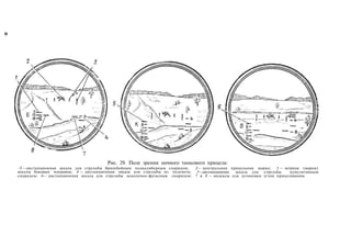 о
Рис. 29. Поле зрения ночного танкового прицела:
-Г—дистанционная шкала для стрельбы бронебойным подкалиберным снарядом; 2— центральная прицельная
шкалы боковых поправок; 4 — дистанционная гикала для стрельбы из пулемета;
снарядом; 6— дистанционная шкала для стрельбы осколочно-фугасным снарядом;
марка; 3 — штрихи (марки)
5—дистанционная шкала для стрельбы кумулятивным
7 и 8 — индексы для установки углов прицеливания
 