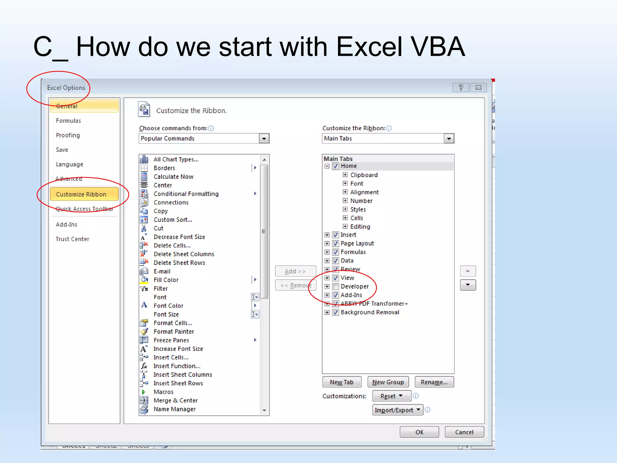 C_ How do we start with Excel VBA 